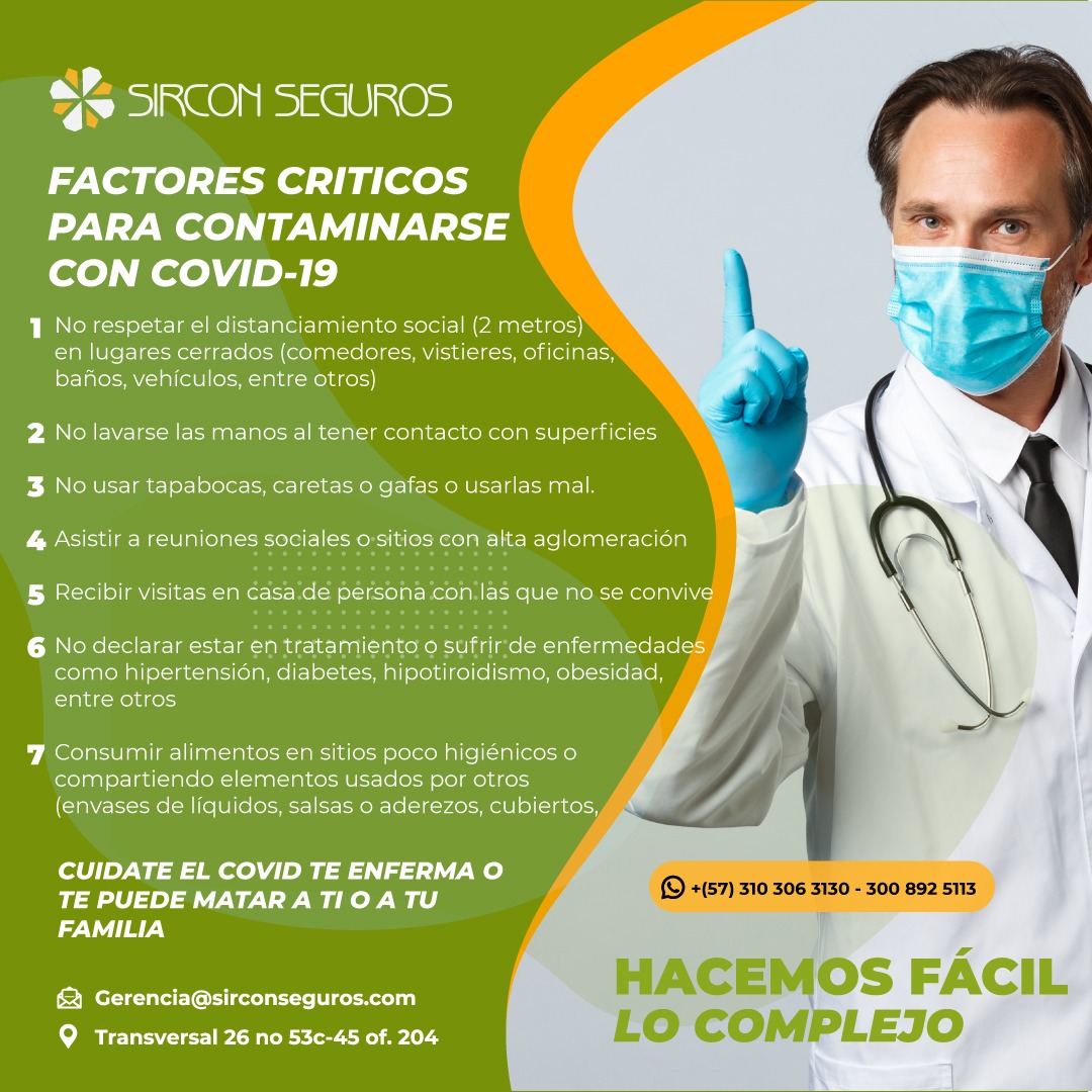 Factores criticos para contaminarse con Covid-19